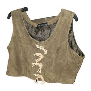 BERWIN & WOLFF SzS Tan Suede Toggle Irish Folklore Romance Whimsy Prairie Vest